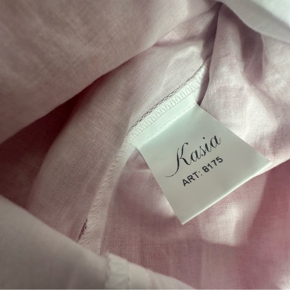 NWT Kasia x Anthropologie Pink Embroidered Off-The-Shoulder Bell Sleeve Top xs - Picture 13 of 14